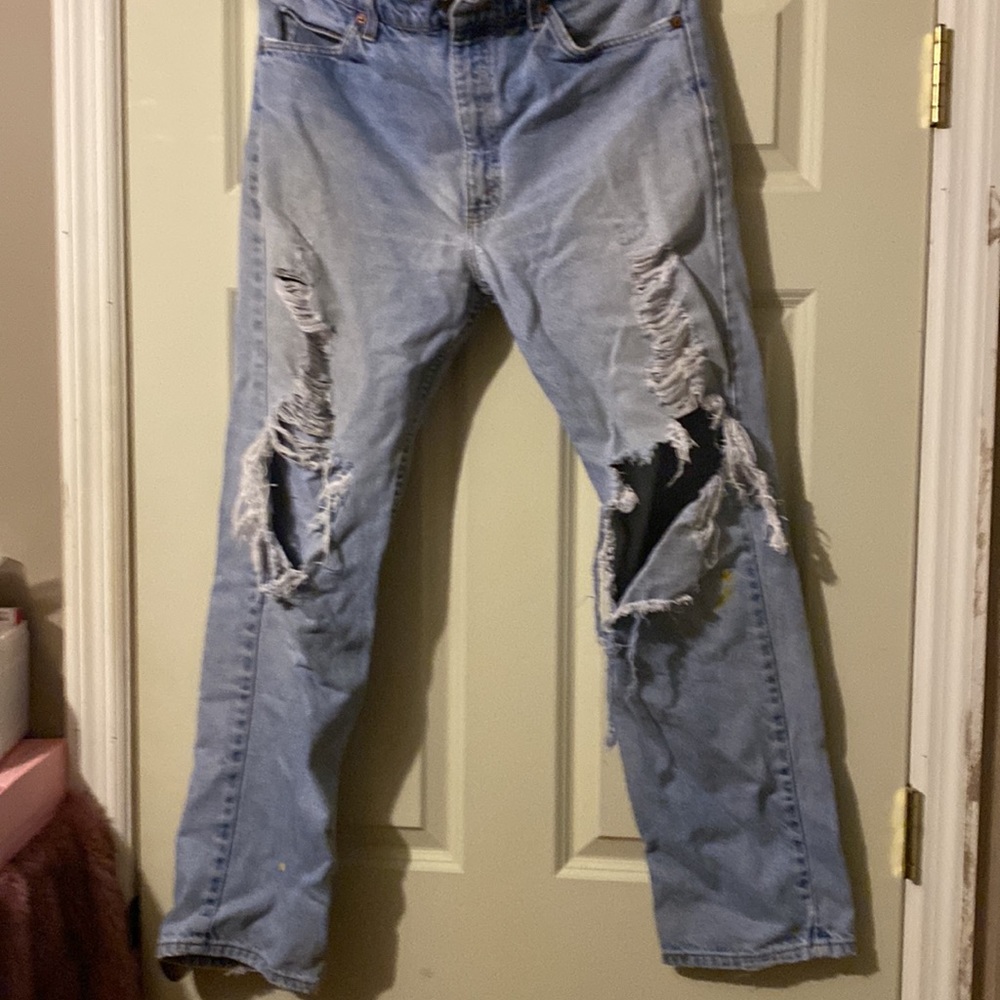 Levi’s 505 regular fit work worn jeans